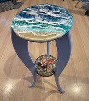 Thrift Store Table Transformed into Art